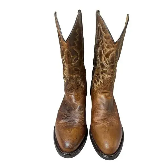 Laredo Birchwood Brown Leather Cowboy Boot Men size 10.5 D - Picture 4 of 10